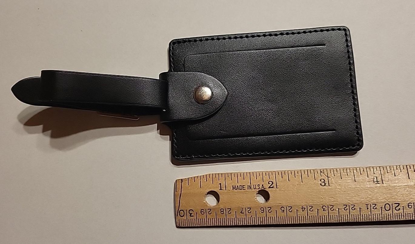 New Ariat Genuine Top Grain Leather Luggage Tag With Snap And Adjustable Buckle