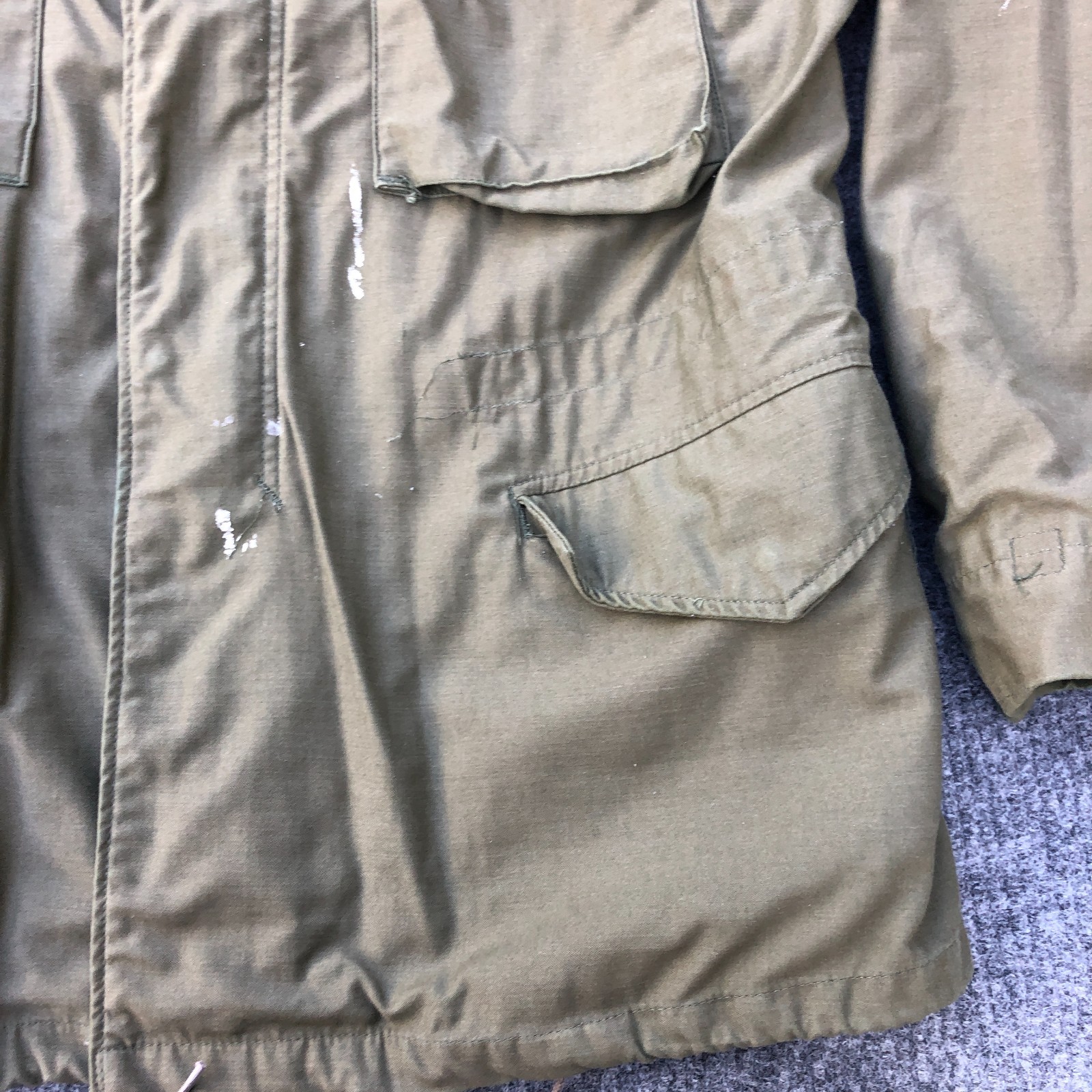 US Military Jacket Men Medium Regular OG 107 Field Coat Cold Weather Paint