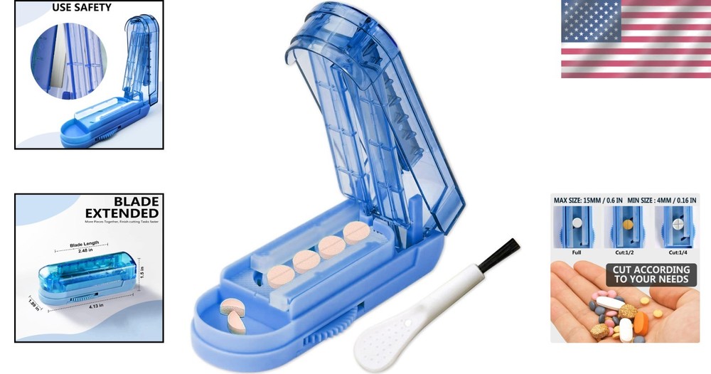 Precision Adjustable Pill Cutter for Small Pills