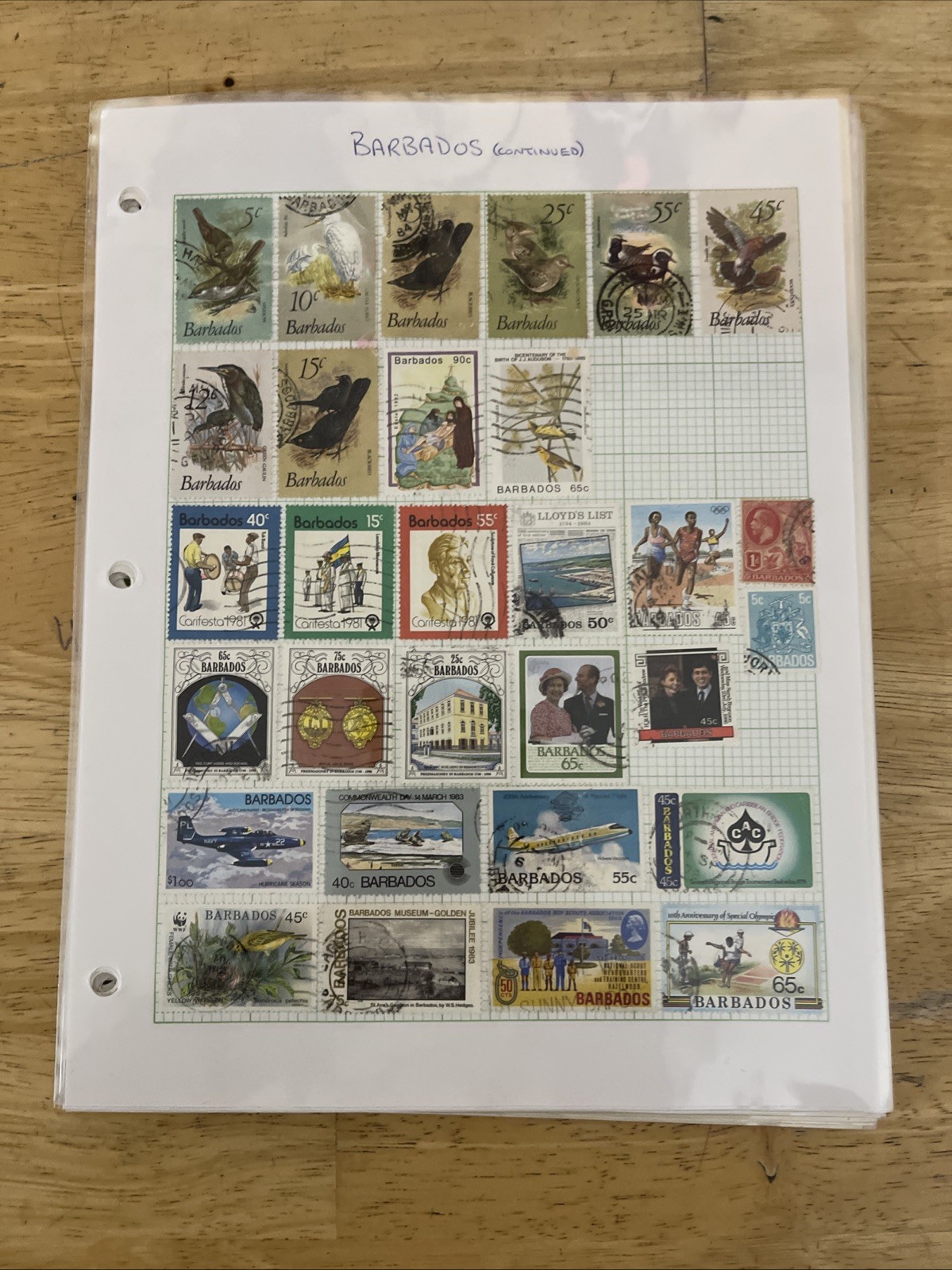 Lot of new and used stamps from all over the world. ON Paper.