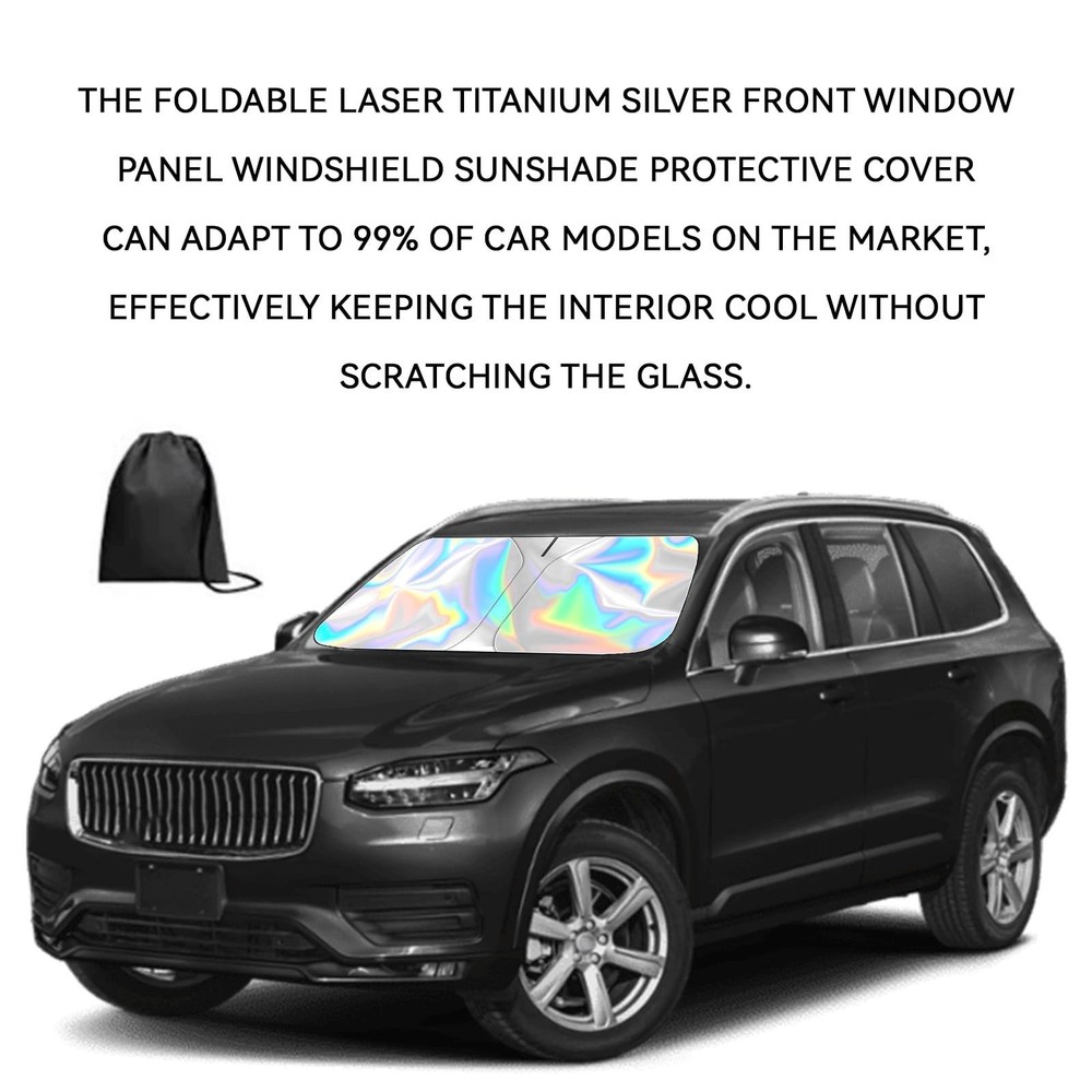 Iridescent Car Windshield Sunshade, Foldable For Use Strong Heat Insulation