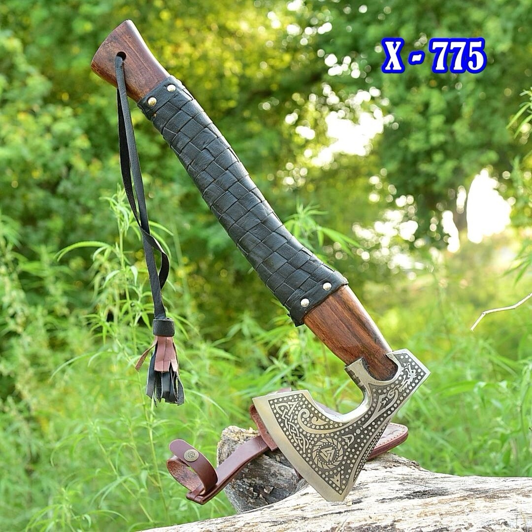 Hand Forged Carbon Steel Tactical Axe NORSE RAGNAR TOMAHAWK AXE & Sheath