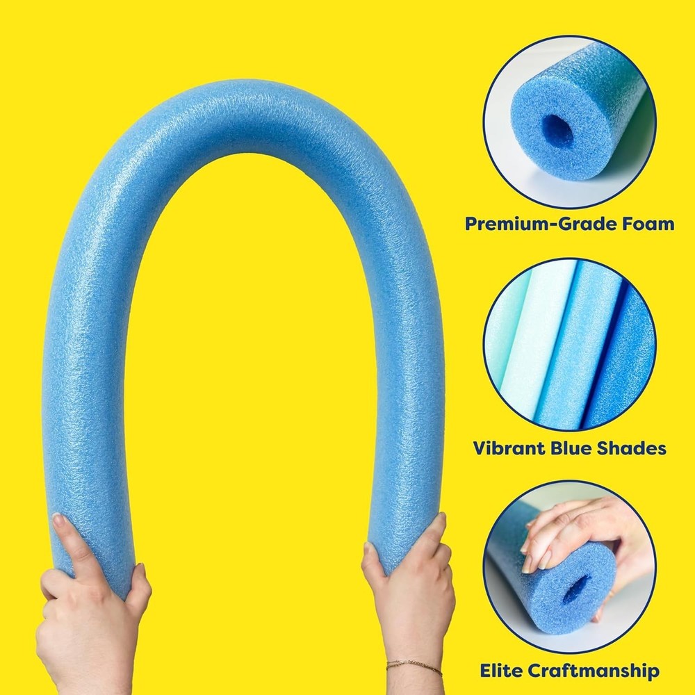Pool Noodles 20 Pack Soft Foam Floatation Devices for Swimming & Exercise Blue