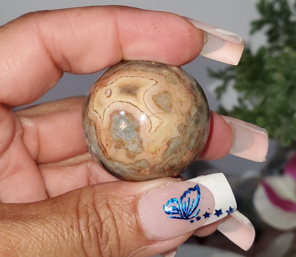 Ocean Jasper Sphere 64g healing orb 36.1mm