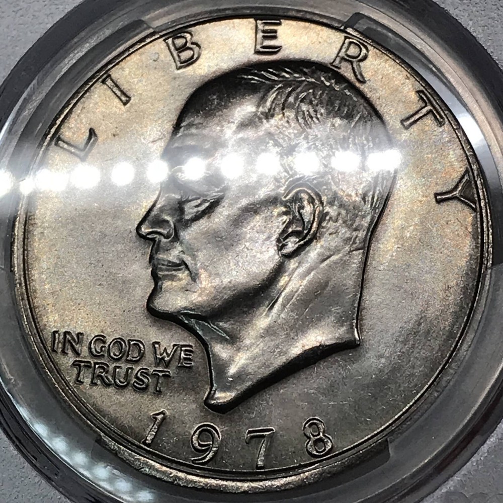 1978 P Clad Ike Eisenhower Dollar PCGS MS-65 *Partial Collar Mint Error*