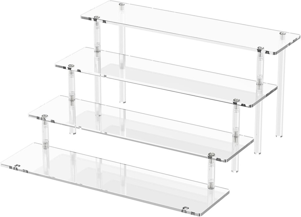 Acrylic Display Riser Stand Shelf Clear 4 Tier Cupcake Perfume