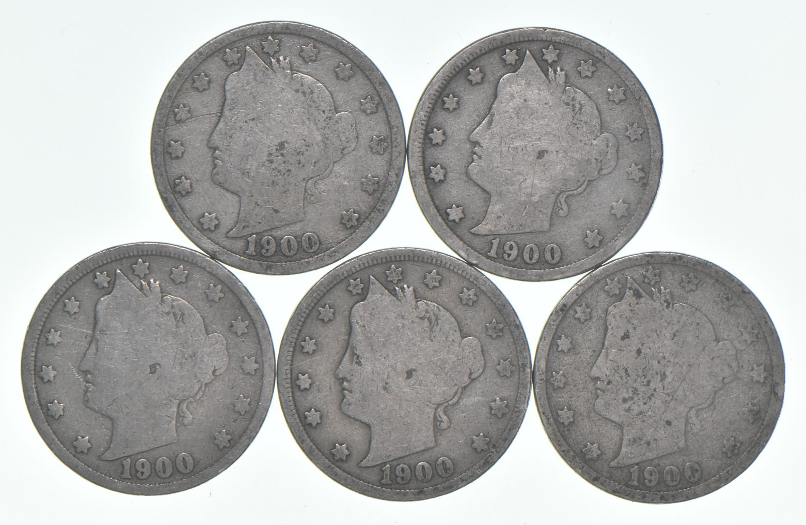1900 Liberty V Nickel Average Circ