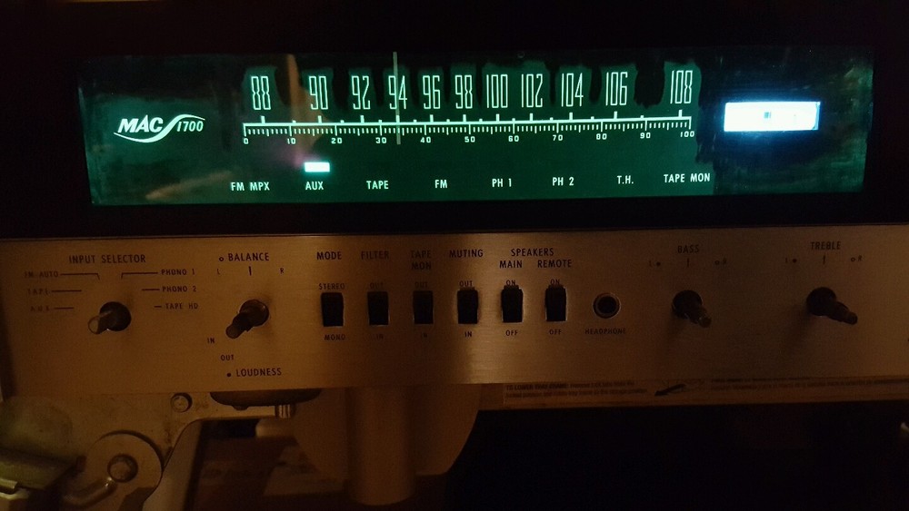 McIntosh MAC1700 Stereo Receiver front panel LED lamp and filter Upgrade