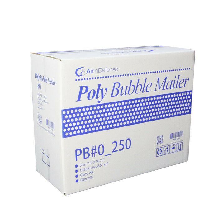 500 #0 6.5 x 10 Poly Bubble Padded Envelopes Shipping Mailers AirnDefense