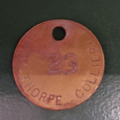 GRIMETHORPE Colliery Pit Check Tally - marked GRIMETHORPE COLLIERY 23