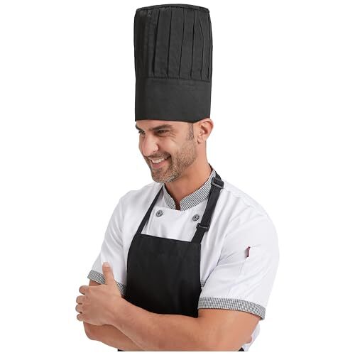 Chef Tall Hat Adjustable Elastic Kitchen Grill BBQ Cooking Chef Cap for Black