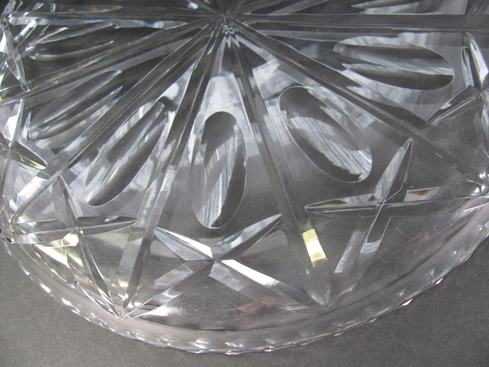 Vtg WM ROGERS Silverplate Etched 12 1/4" Platter Tray & Crystal Platter Insert