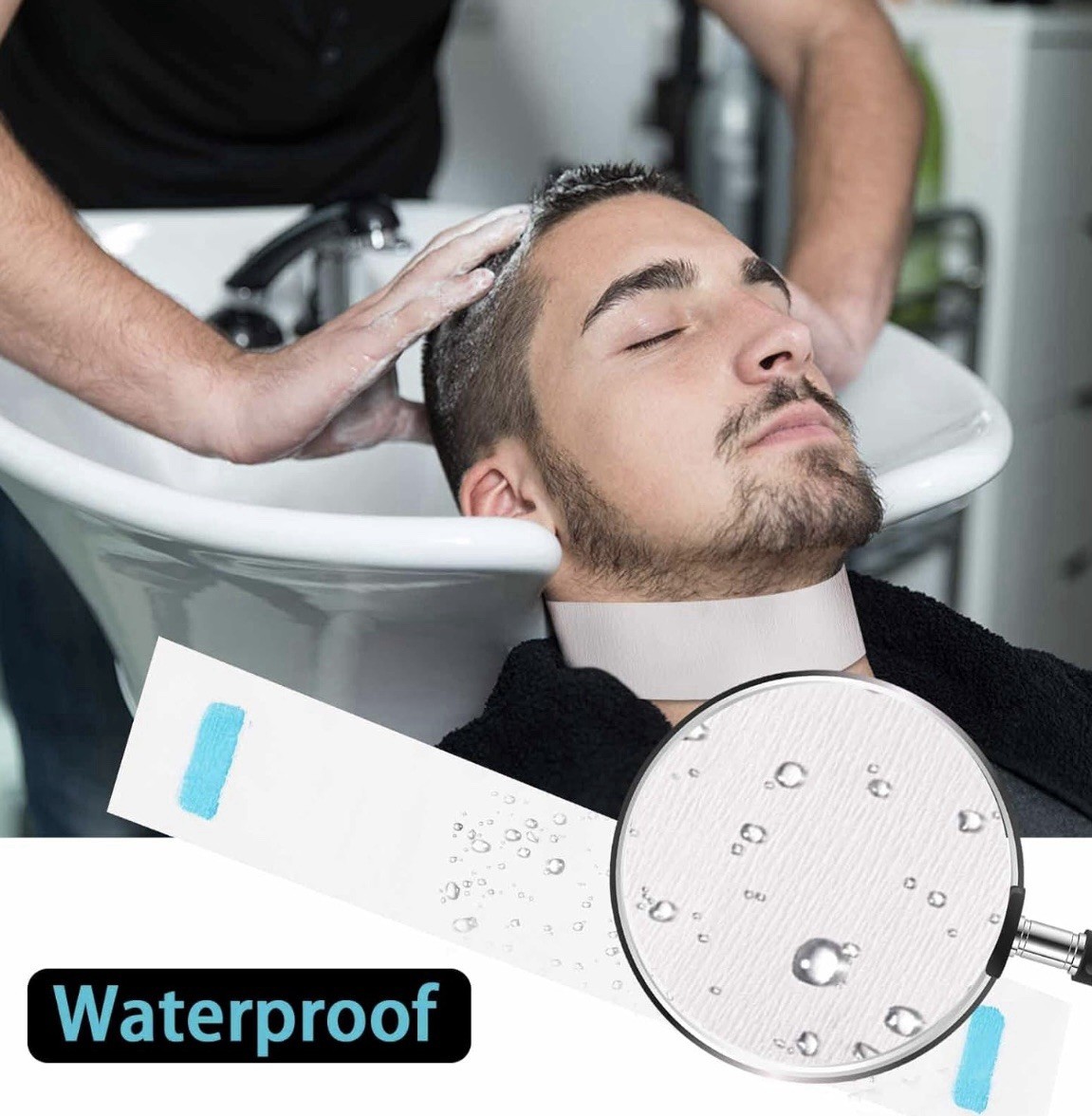 500 Pack Barber Neck Strips Neckbands Paper Roll, Barbershop Supplies, 2.4x11"