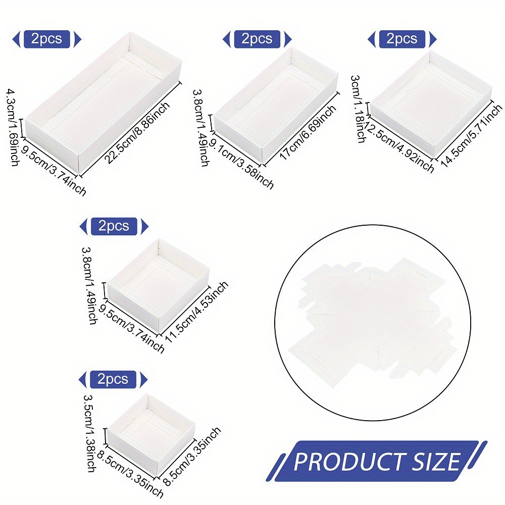 1bag 10pcs 5 style Present Gift Paper box White Square Paper Packaging boxes