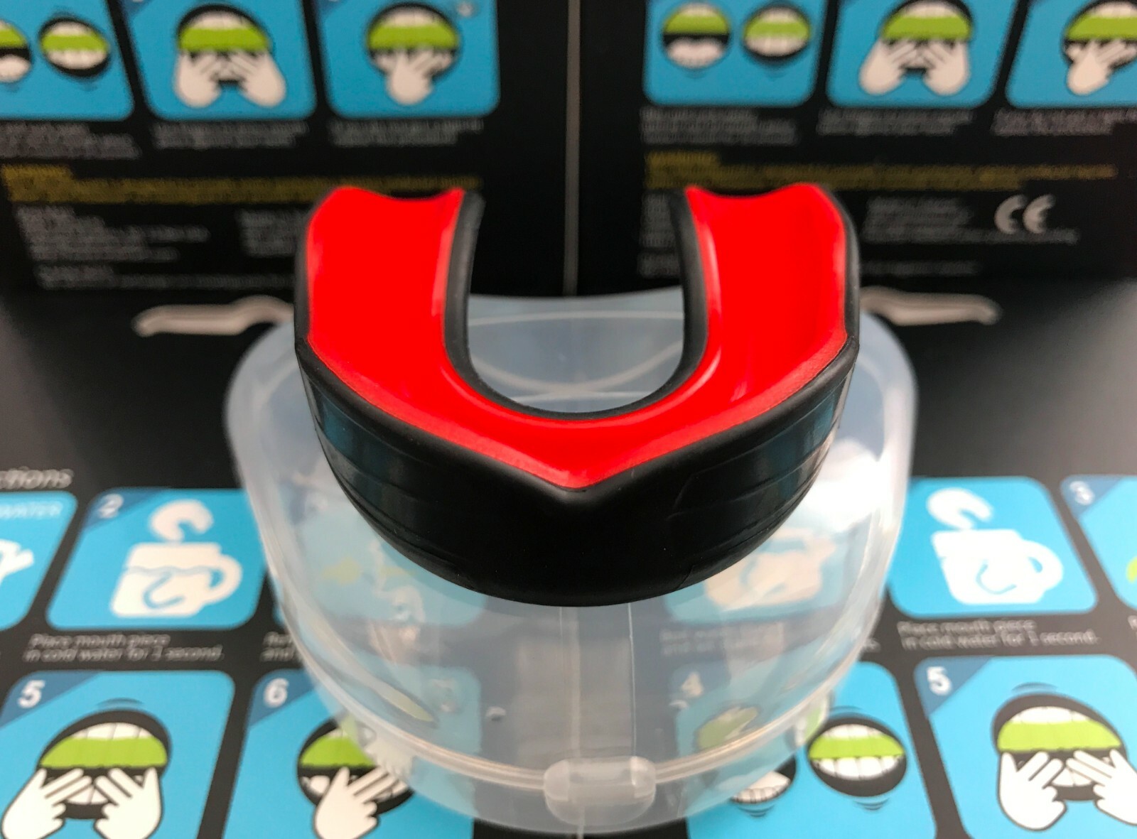 Oral Mart Boxing Martial Arts MMA Flag Football Mouth Guard (Black/Red)