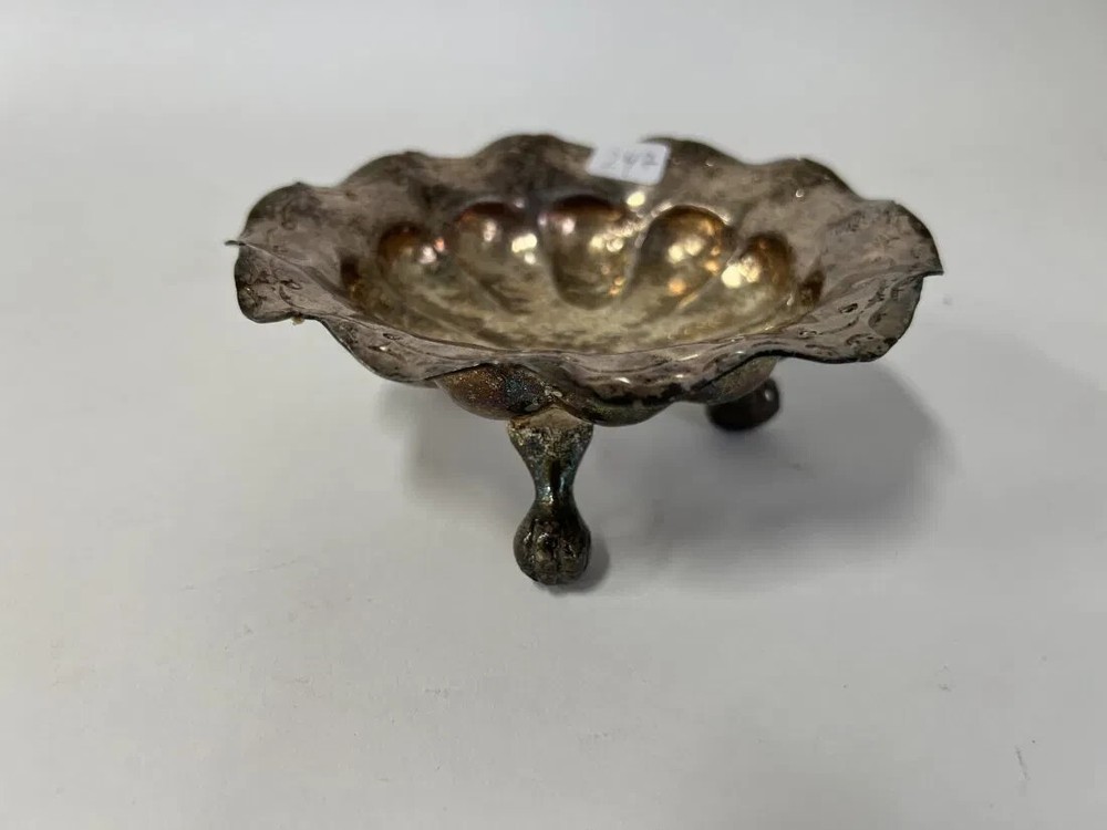 3812: Antique Sterling Silver Footed Compote READ DESC