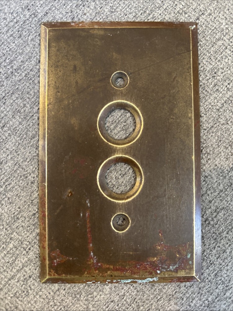 4 Antique Solid Brass Switch Plate Covers - All Different Styles