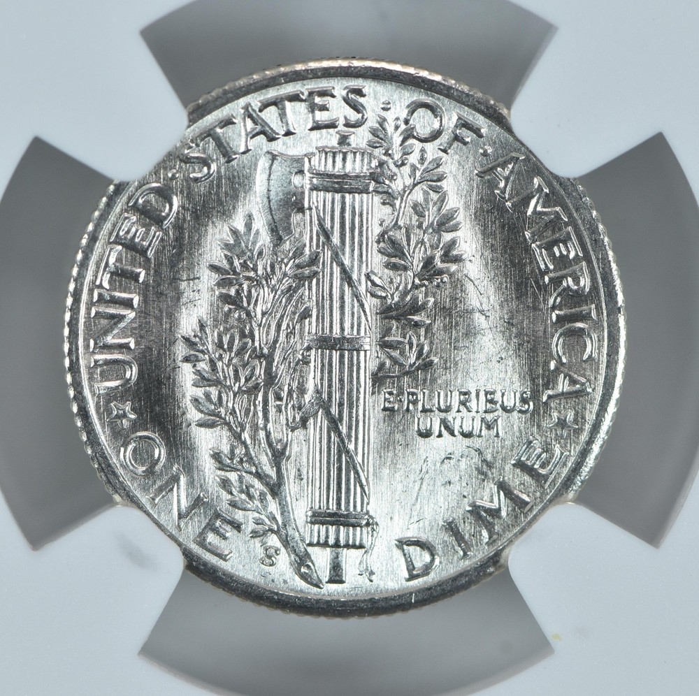 1945-S Mercury Dime MS64 FB NGC Brown Label