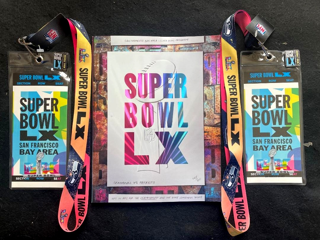 7pc NFL SB 60 LX Seattle Seahawks Program Lanyards Ticketholder Pin Package