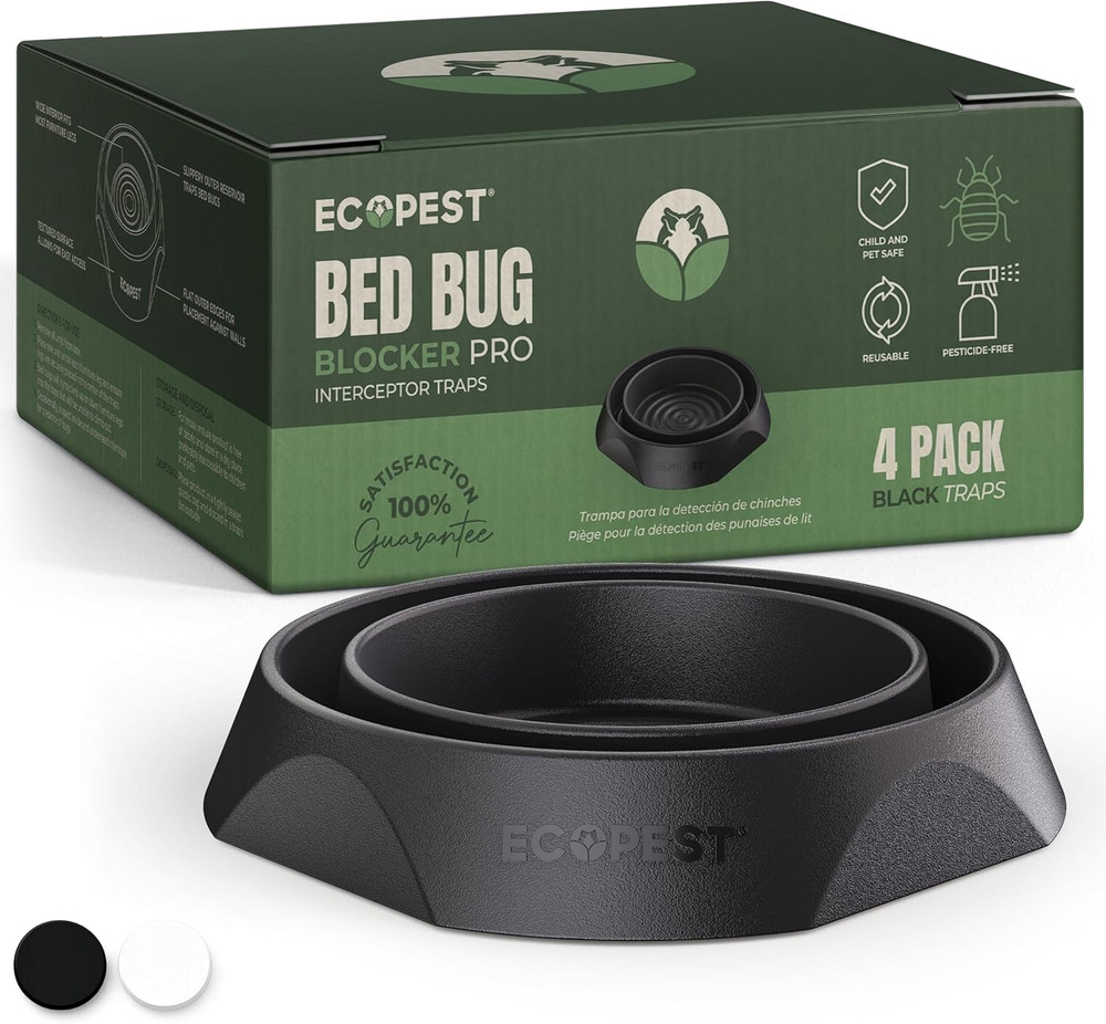 Bed Bug Interceptors – 4 Pack | Bed Bug Blocker (Pro) Interceptor Traps | Insect