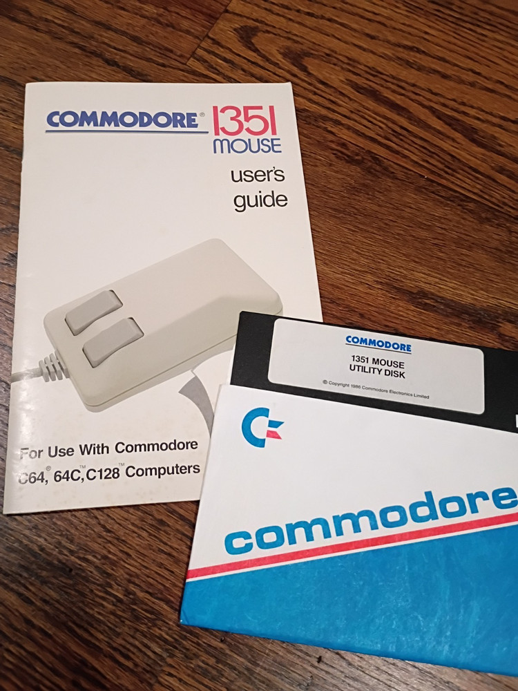 Commodore 1351 Mouse Manual and Diskette **Excellent Condition**