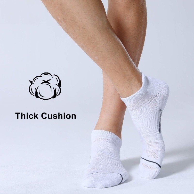 Men's Ankle Running Socks Low Cut Cushioned Athletic Sports Socks 6/12/18 Pcs