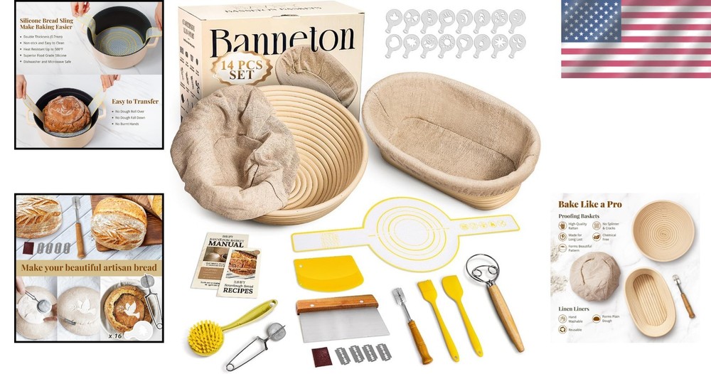 Complete Bread Proofing Kit with Banneton Baskets