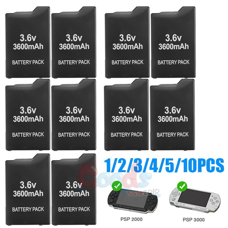 Battery For PSP 2000 2001 3000 3600mAh Rechargeable Replace Optional Charger