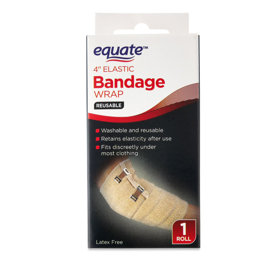 (3 pack) Equate Reusable Elastic Bandage Wrap, Tan, 4"