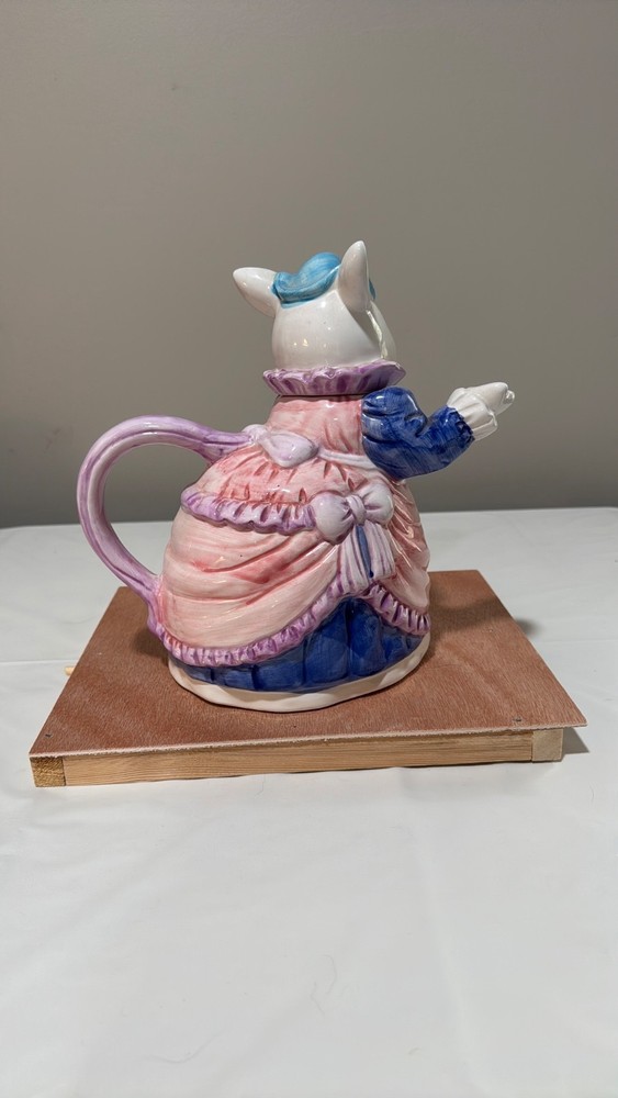 Vintage Ceramic Rabbit Figural Teapot with Lid