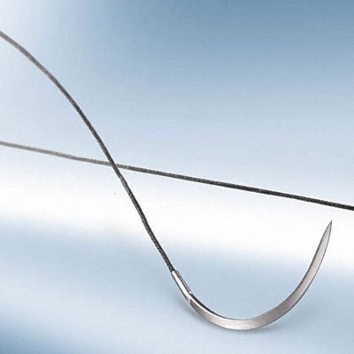 CynaMed Suture Thread with Needle (12-Pack) – Black Training Sutures