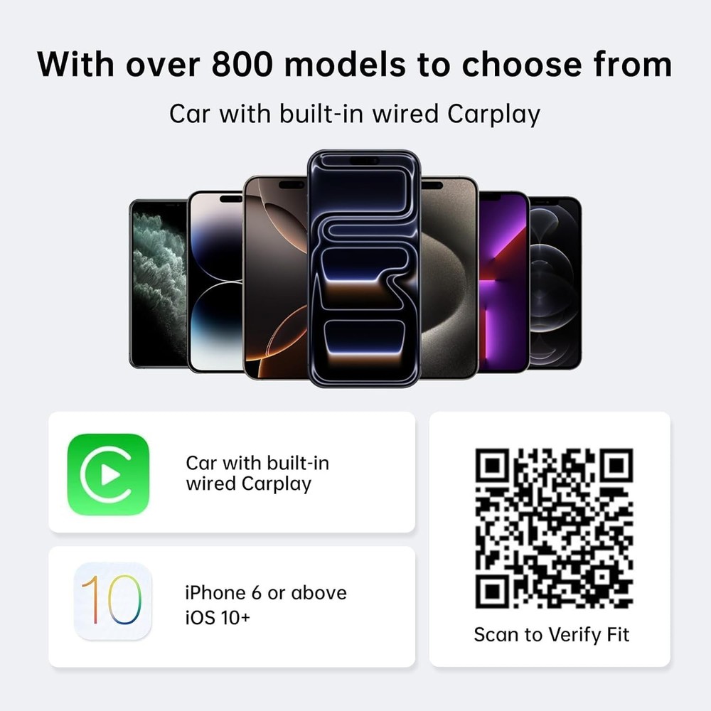 Wireless CarPlay Adapter 2026 for iPhone Convert Wired to Wireless Car Play Plug