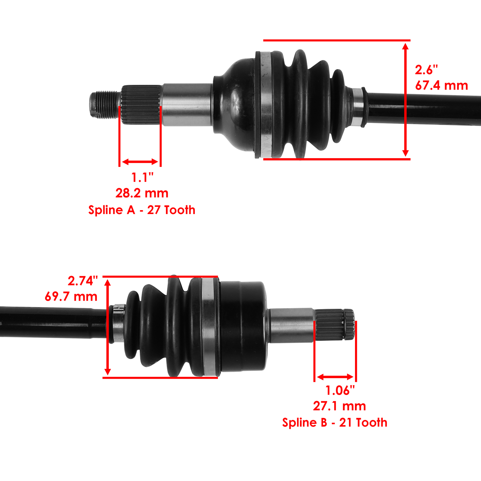 Front and Rear LH RH Complete CV Joint Axle for Yamaha Kodiak 700 YFM700 2016-20