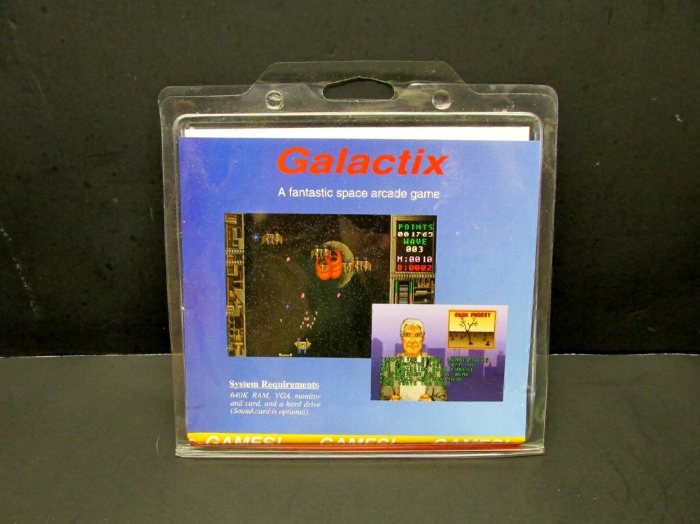 Galactix, IBM PC, Disk, Shareware, 1988, Disk Package & Inserts Only, NO Disk