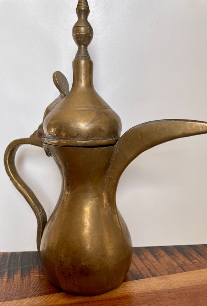 Middle Eastern Moorish Dallah Arabic Brass Coffee Pot