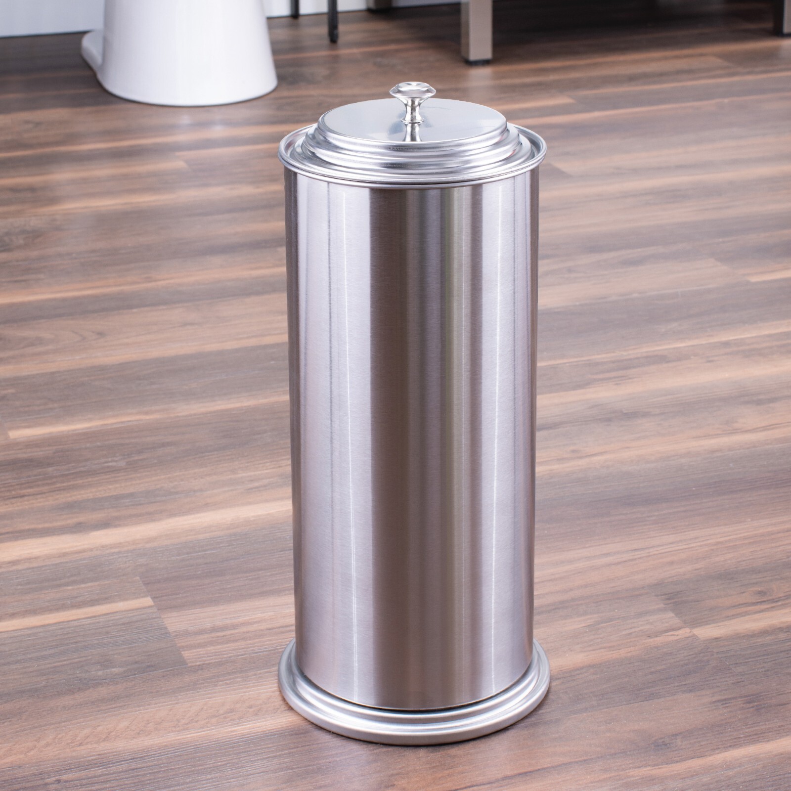 Freestanding Toilet Paper Holder for Extra Large Toilet Rolls - Stainless Finish