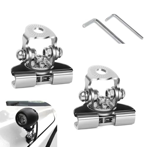 LED Light Bar Mounting Brackets, Wide-Angle Adjustable Pillar Hood 2 PCS Silver