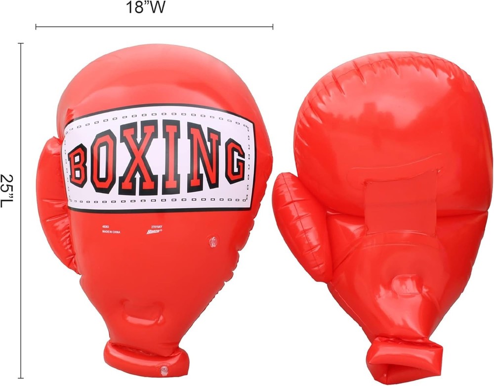 Kids Inflatable Mega Boxing Gloves, Red Blue
