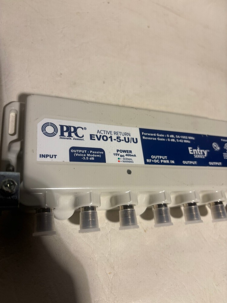 PPC EVO1-5-U/U Entry Series 5-Port Active Return Coax Cable Amplifier Splitter