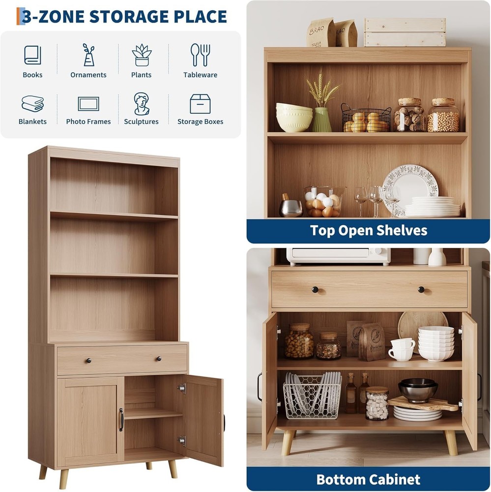 Multi-Functional Buffet Sideboard, Cabinet with Drawers & Doors for Home Storage