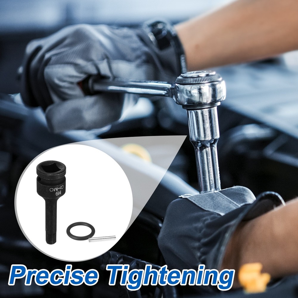 2pcs 1/2" Drive Impact Hex Bit Socket 9mm Metric CR-MO Steel Hexagonal Socket