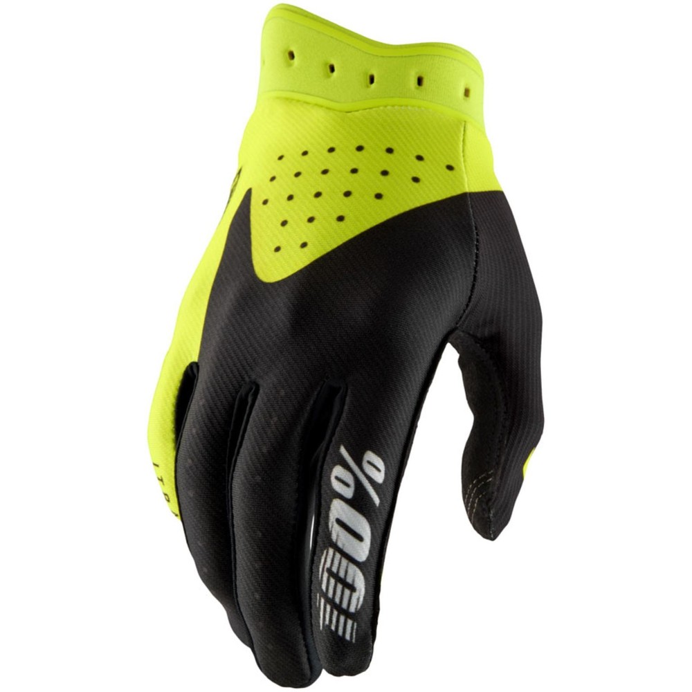 100% Itrack 2 Gloves - Black/Fluo Yellow - Small 10044-00005
