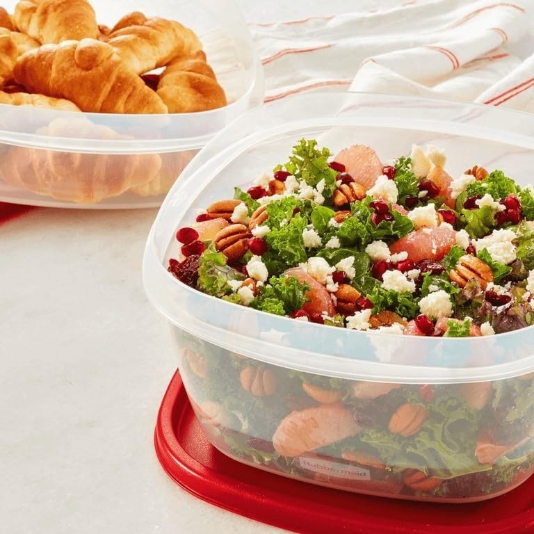 LOT OF 2, 14 Cup Rubbermaid Easy Find Lids Food Storage Container Red, BRAND NEW