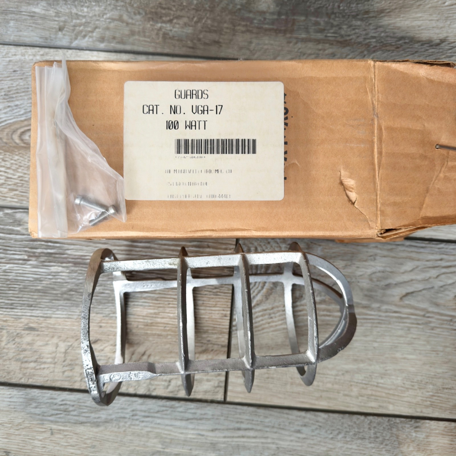 Red Dot Industrial Light Fixture Explosion Proof Red Yellow Glass & Cage NOS