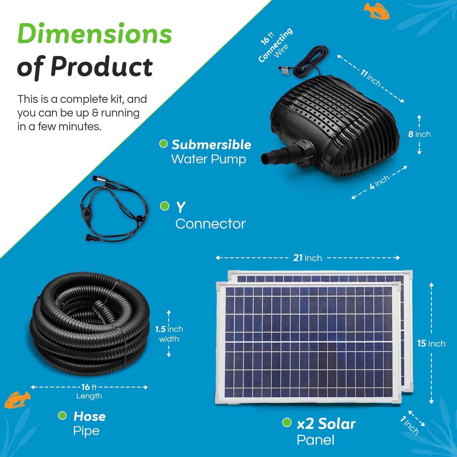 Solar Powered Pond Waterfall Pump Complete Kits three models 25-100W FREE SHIP