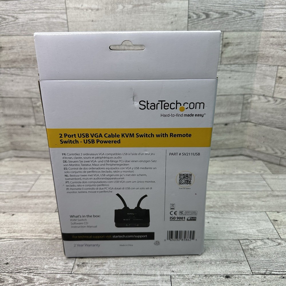 Startech 2 port USB VGA Cable KVM Switch with Remote Switch and USB Power/Data
