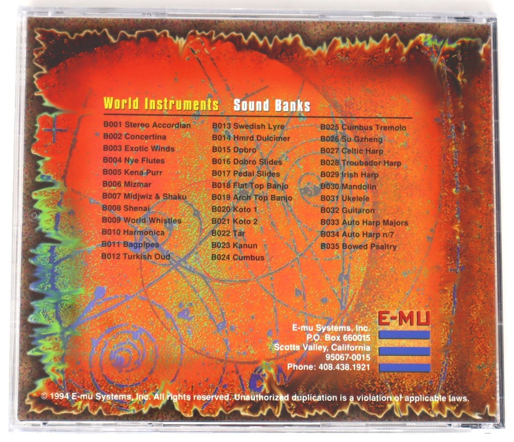 E-MU Systems Sound Library Volume 5 World Instruments Sample Library Sampling CD