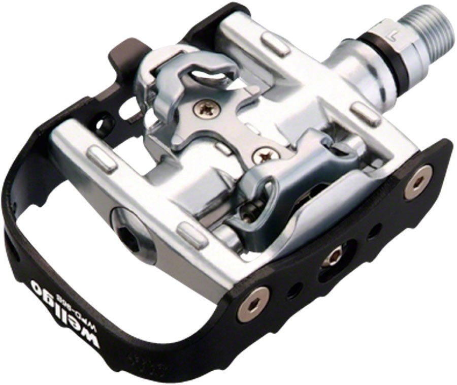 Wellgo WPD-95B Single Side Clipless Platform Pedals 9/16" Aluminum Black/Silver