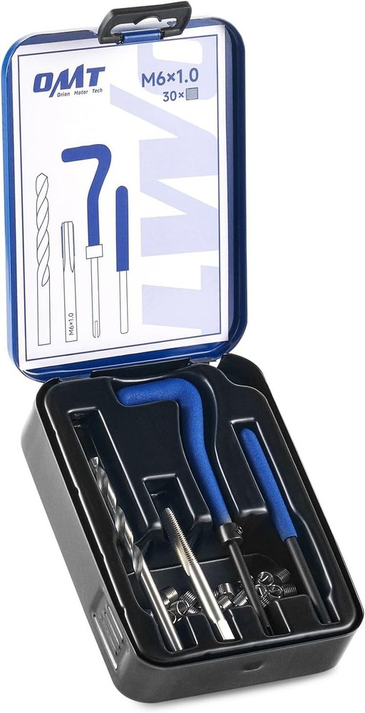 Thread Repair Kit, M6x1.0 Thread Repair Tool with HSS Drill Bit & 30 Thread I...
