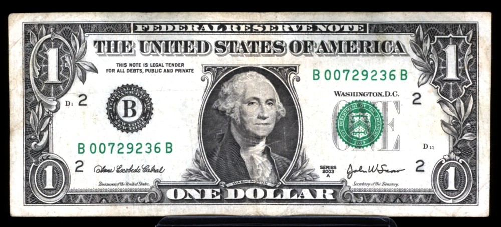 Vintage MISCUT DOLLAR BILL 2003 Nice Error Example RARE